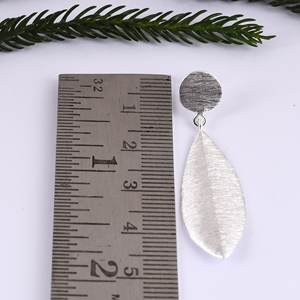 Boucles d'oreilles en argent sterling 925 style feuille plaqué or et argent style ethnique unisexe pour cadeaux et fêtes - Product Image 3