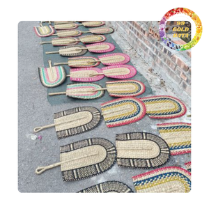 Abanico de mano hecho de algas marinas | Artículo ecológico para regalo y decoración del hogar | Origen de Vietnam - Product Image 2