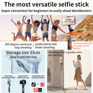 Taşınabilir 180cm paslanmaz çelik Selfie sopa 360 otomatik ayar ayna <span class=keywords><strong>DSLR</strong></span> Gimbal sabitleyici katlanabilir dönebilir kamera - Product Image 2