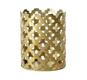 Juego de 2 Portavelas Redondos con Recubrimiento Dorado, Diseño Moderno, para Velas de Té, Iluminación de Fiestas, Decoración de Interiores - Product Image 5