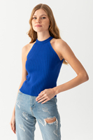 Blusa de punto para mujer Verano sin mangas Transpirable Punto acanalado Camiseta de punto de alta calidad Body Personalizable Servicios OEM