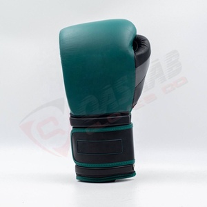 Gants de combat en cuir de couleur noir-vert-kickboxing Gant en cuir gagnant-jumeaux Gants de boxe professionnels personnalisés Gants de pratique - Product Image 1