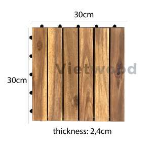 Viet Wood 300x300mm Modern Waterproof Fireproof Anti-Slip Eco-Friendly Click Interlocking Square Outdoor Decking Tiles Matt - Product Image 4