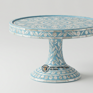 Base Redonda para Pastel Addy and Mehar Global con Incrustaciones de Nácar - Modelo Ecológico Hecho a Mano CS0054 - Product Image 3