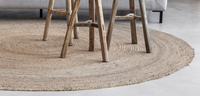 Nouveaux tapis en jute bio faits à la main 2026, double rayure tressée, style zen asiatique, couleur et taille personnalisées, Bangladesh