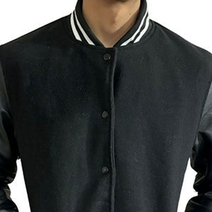 Chaquetas Varsity de Alta Gama para Hombre, Tallas Grandes, al por Mayor, con Logotipo Personalizado, Chaquetas Letterman de Cuero Genuino y Satén - Product Image 2