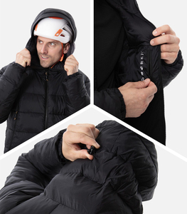 Heavyweight Black Puffer <b>Jacket</b> <b>Men's</b> Down-Filled Hooded Technical Coat For Extreme Cold Hiking Wear Puffer <b>Jackets</b> For <b>Men</b> - Product Image 6