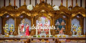 Templo Tradicional Hecho a Mano de Madera de Sagwan Desmontable, Sala de Pooja Religiosa, Mandir, Unidad de Madera de Teca con Acabado Dorado Personalizado - Product Image 5