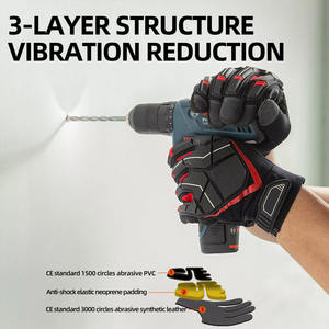 Gants de travail industriels robustes avec TPR résistant aux chocs et à la chaleur pour injecter des couleurs de feux de circulation en cuir synthétique - Product Image 4