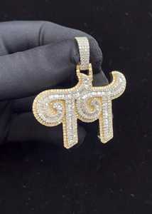 Colgante de moissanita chapado en oro personalizado con nombre inicial helado, colgante de plata 925, regalo personalizado para ella, colgantes y dijes de joyería fina - Product Image 4