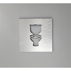 Plaque de signalisation de porte de salle de bain en métal plaqué or de forme carrée, parfaite pour la décoration élégante de la salle de bain et le style moderne - Product Image 5