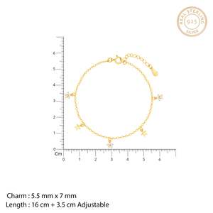 สร้อยข้อมือประดับแฟชั่นดาวกลางคืนสีทอง - Product Image 2