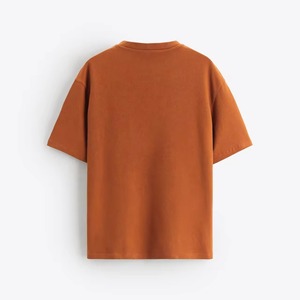 Camisetas de algodón de tela suave de colores personalizados para hombre, camisetas de manga corta con cuello redondo y top de gran tamaño, camisetas personalizadas para hombre - Product Image 5