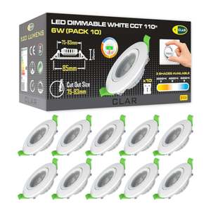 Spot encastré CCT blanc réglable 6W, anneau 75-78mm, 110, conçu pour un éclairage optimal - Product Image 1