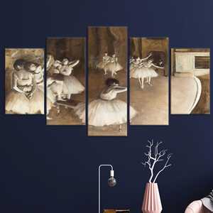 Vintage Ballerinas on Stage <b>Printed</b> Canvas <b>Art</b> Elegant Ballet Wall Decor,SET OF 5 MIX CANVAS - Product Image 1