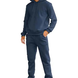 ชุดวอร์ม100% ใส่ออกกำลังกายผ้าฝ้ายแบบมีฮู้ดและกางเกงขายาวแบบสวมศีรษะชุดวอร์มมีฮู้ดคุณภาพสูงสำหรับผู้ชายผ้าฝ้าย100% - Product Image 4