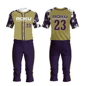 OEM Service High Quality 100% Polyester Men's <b>Baseball</b> Uniform Set Custom Logo Sportswear Breathable Plus Size Wholesale - Product Image 3