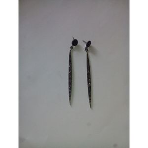 Pendientes de espinela negra a la moda, elegantes aretes colgantes - Product Image 1