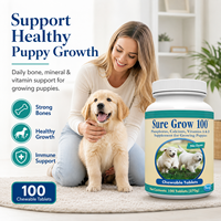 Comprimés de calcium pour la croissance des chiots, saveur poulet, développement osseux des animaux de compagnie, supplément multivitaminé, OEM