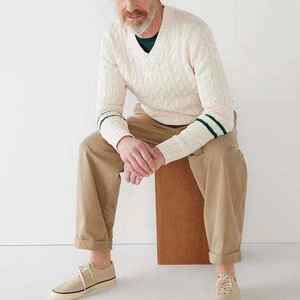 Haute qualité chaud à manches longues femmes personnalisé hommes pull hommes noir et blanc rayé pull tricoté personnalisé rayé homme pull - Product Image 4