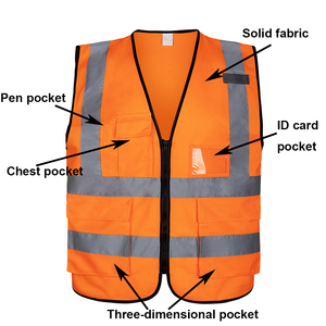 Venta al por mayor ropa de trabajo personalizada Chaleco de seguridad industrial de alta visibilidad reflectante multi bolsillo malla ligero cómodo chaleco - Product Image 3