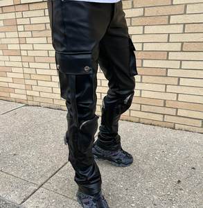 Pantalons de survêtement délavés à l'acide en gros, pantalons de survêtement pour hommes de haute qualité avec poches, logo personnalisé, pantalons de survêtement pour hommes - Product Image 4