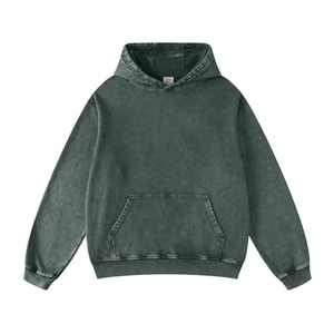 เสื้อฮู้ดดี้ผู้ชายผ้าฝ้าย 100% แห้งเร็ว ระบายอากาศดี ล้างสีแบบ Acid Wash สีพื้น สำหรับฤดูหนาว รับสกรีนโลโก้คุณภาพสูง ออกแบบลายพิมพ์โลโก้ตามสั่ง - Product Image 2