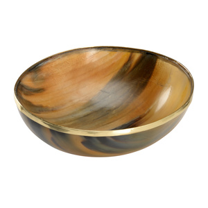Plat à épices en corne naturelle fait à la main, best-seller, avec cuillère en corne de bœuf, bol en corne de buffle, service de fruits, saladier rond en provenance d'Inde - Product Image 6