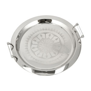 Elegante bandeja de servicio de metal con acabado dorado, elegante bandeja decorativa para aperitivos, bebidas, comida para bodas, Mesa para el hogar - Product Image 3