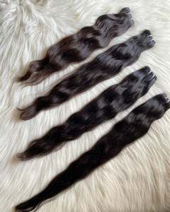 Authentique Machine Trame Sud Indien Temple Vierge Cheveux Bundles Raw Natural Perruque Extensions Double Dessiné Cheveux Humains - Product Image 2