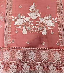 Designer moderne indien pakistanais vêtements non cousus belle Premium fête porter des costumes brodés à la main mode-avant - Product Image 3