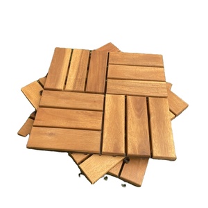 Dalles de terrasse extérieures en bois d'acacia du Vietnam, antidérapantes, imperméables, contemporaines, à emboîtement, 18 mm, finition mate, traitement de surface huilé - Product Image 1