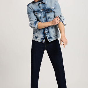 Veste en jean pour homme de haute qualité avec logo sur le devant, tissu respirant, vente en gros d'usine pour l'hiver, style streetwear - Product Image 3