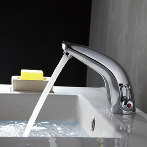 Chrome đơn xử lý nước <span class=keywords><strong>TAP</strong></span> nước lạnh chia cảm biến hồng ngoại vòi nước với Pin hoạt động - Product Image 3