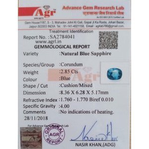 บลูแซฟไฟร์ 2.85 กะรัต พลอยธรรมชาติทรงดาวเจียระไน รูขนาด 1 มม. เส้นผ่านศูนย์กลาง 6 มม. ความสูงของสินค้า 8 มม. ความยาว 10 มม. ผ่านการอบความร้อน - Product Image 4