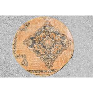 พรมขน2.4ft โพลีเอสเตอร์ทำด้วยมือสีส้มคลาสสิกสีดำ2.4ชิ้นงานปะต่อดีไซน์ตุรกีแบบวินเทจสำหรับห้องนั่งเล่นห้องโถงสี่เหลี่ยมผืนผ้าทำจากน้ำยาง - Product Image 4