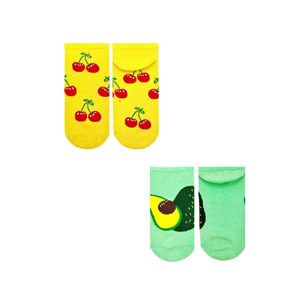 Caja de calcetines coloridos con estampado de frutas para niños de 10 piezas - Product Image 4