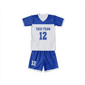 Uniformes de football pour hommes de haute qualité avec logo personnalisé, 100% polyester, séchage rapide, respirant, col en V, dernier design, ensembles de football - Product Image 1