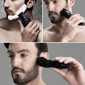Tondeuse à barbe professionnelle de précision, humide/sèche, avec lame en acier inoxydable, IPX7, USB/filaire, pour barbiers et usage domestique - Product Image 2
