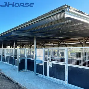 屋外ポータブルホースボックス馬小屋セットHDPEパネル付き馬安定ドアバーンルーフシェルター