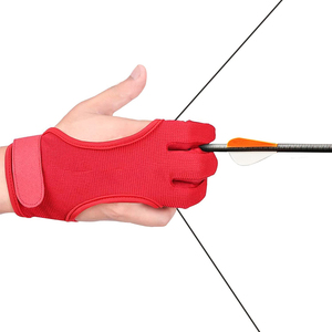 Guantes de Cuero de Vaca de 3 Dedos para Tirar de Arco y Flecha, Equipo Duradero y Cómodo, Guantes de Protección para Dedos de Tiro con Arco - Product Image 4