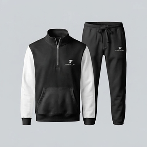 Servicio OEM: Chándales de invierno transpirables unisex con cremallera de un cuarto, con logotipo bordado personalizado, sin costuras y con detección de aguja. - Product Image 2