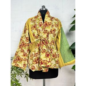 Vintage <b>Kantha</b> Stitch Dori <b>Jacket</b> One-of-a-Kind Handstitched Boho Chic Reversible Short Coat Patchwork Decoration for Spring - Product Image 2