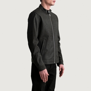 Chaqueta de motorista de cuero genuino marrón caído para hombre con estilo, opciones de calle principal de moda para la temporada de invierno, OEM personalizado al por mayor - Product Image 2