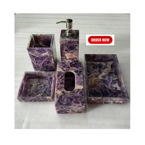 Elegant Luxury Gemstone Five-Piece <b>Bathroom</b> <b>Accessory</b> <b>Set</b> for Decorative Use - Product Image 1