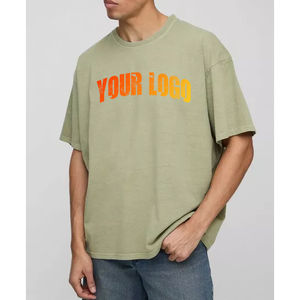 Camiseta de Hombre al por Mayor de Alta Calidad OEM, Camiseta Informal Lisa de Jersey, Logotipo Personalizado Impreso, 100% Algodón, Corte Holgado - Product Image 1