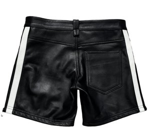 Shorts chauds décontractés vintage taille moyenne respirables en coton noir véritable faits à la main pour hommes - Product Image 5