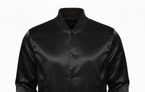 แจ็คเก็ตวาร์ซิตี้ผ้าแคนวาสซาตินแบบยาวระดับพรีเมียมสำหรับผู้ชาย |   ตัวอักษรปักไหมเชนิลล์แบบกำหนดเอง |   เสื้อสตรีทแวร์กันลมบุขนแกะ - Product Image 3