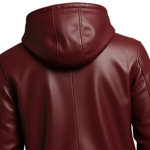 Sweat à capuche en cuir marron pour homme, veste à capuche en simili cuir de qualité supérieure, streetwear décontracté d'hiver, sweat à capuche entièrement zippé, fournisseur en gros - Product Image 4