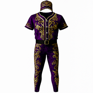 Costume de baseball personnalisé directement de l'usine |   Ensemble de jersey et de pantalon en tissu extensible Elite avec casquette assortie - Product Image 4